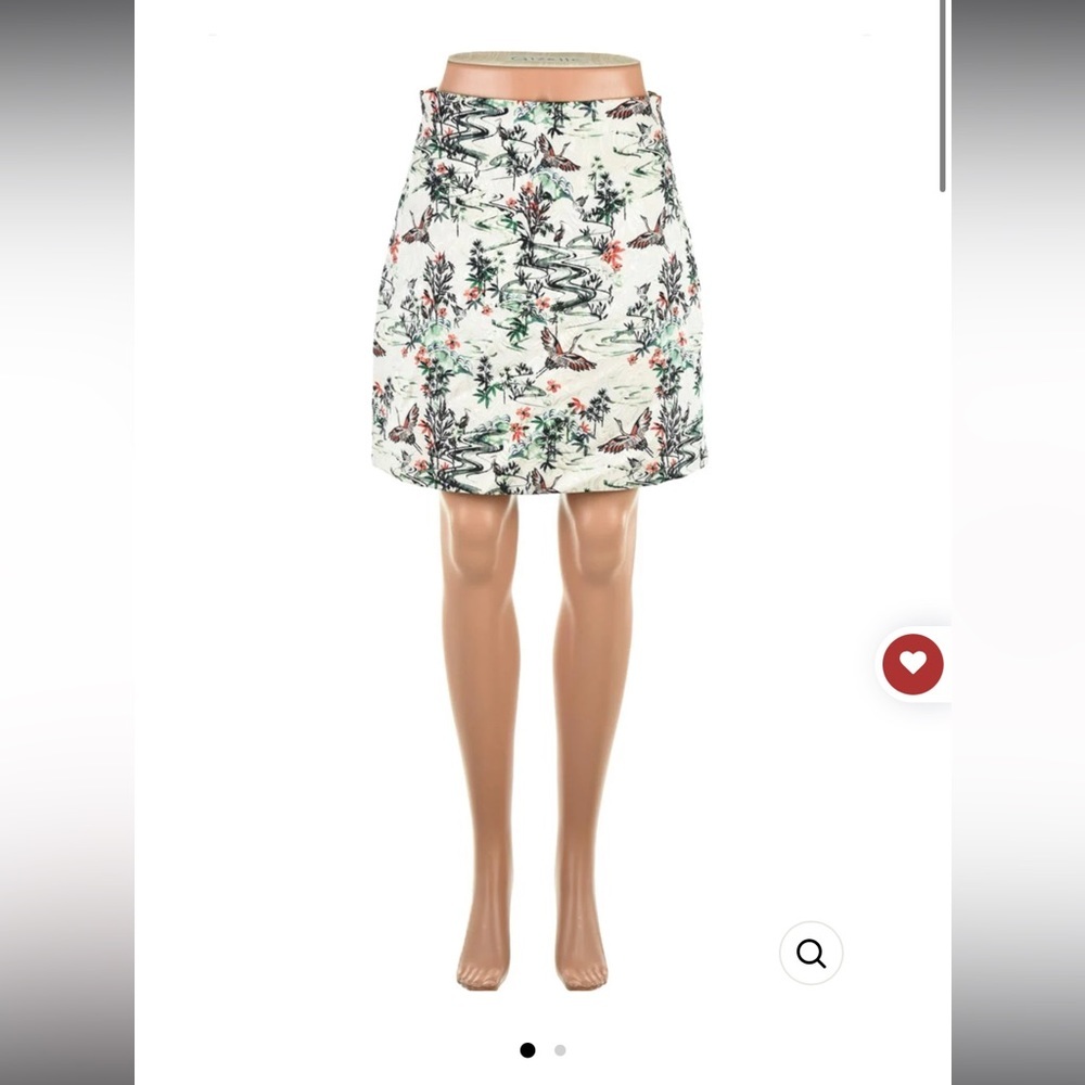 H&M Jacquard A  Line Floral Print Skirt Women Size 12 US